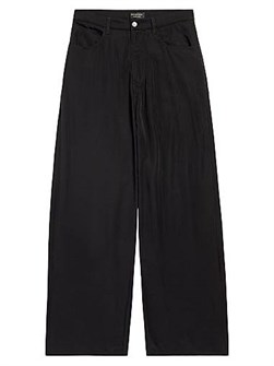 Джинсы-бэгги Balenciaga из поплина с высокой посадкой и пятью карманами, производство Италия 11015065