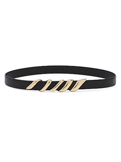 Lanvin Кожаный пояс Melodie с металлической деталью в форме ленты, символ вечности и любви, сделан в Италии 11011305