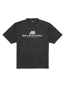 Футболка Balenciaga винтажного стиля с короткими рукавами и светоотражающим логотипом 11016782