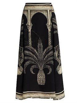 Шелковая миди-юбка Poems Of The Sea от Johanna Ortiz с карманами и эластичным поясом 11024753