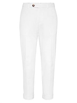 Брюки из кручёного хлопка с молнией и карманами от Brunello Cucinelli из Италии 11028578