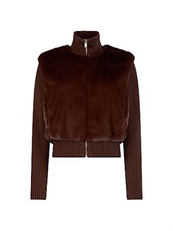 Свитер Moose Knuckles Dua Bunny из искусственного меха с высоким воротником и длинными рукавами 11014817