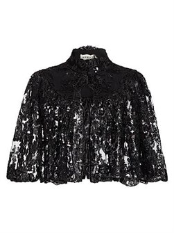 Alice + Olivia Aurelia Embellished Lace Mini Capelet 11019264