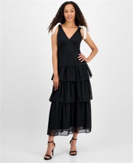 Лёгкое шифоновое платье с V-образным вырезом и рюшами от Julia Jordan 11030929