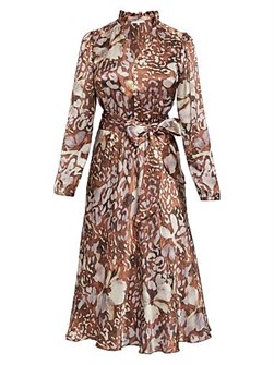 Платье Santorelli из шёлковой смеси с флористическим принтом и поясом, Италия 11023285