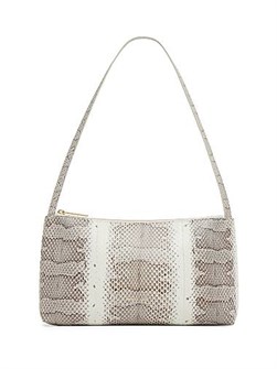 Mansur Gavriel Кожаная сумка через плечо Gaia с эффектом змеи, фиксированным ремнем и верхней молнией 11025726