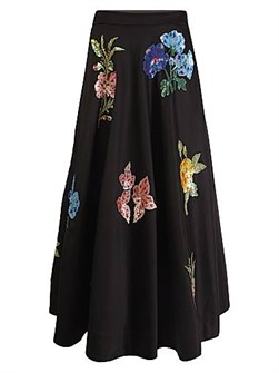 AFEW Rahul Mishra Юбка миди А-силуэта с яркими блестящими цветами от AFEW, высокая талия, 85% полиэстер, 15% шерсть 11025070