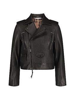 Кожаная мото-куртка Clara с асимметричной молнией и эполетами от Robert Graham 11021445