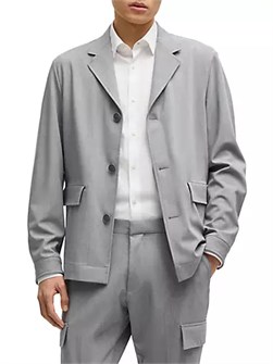 Элегантное пальто Boss из высококачественной вискозы на три пуговицы с накладными карманами 10043190