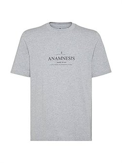 Футболка с принтом Brunello Cucinelli из 100% хлопка, круглый вырез, сделано в Италии 11016318