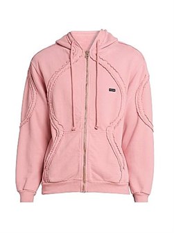 Хлопковая худи на молнии Bluemarble с капюшоном на шнурках и длинными рукавами 11030901