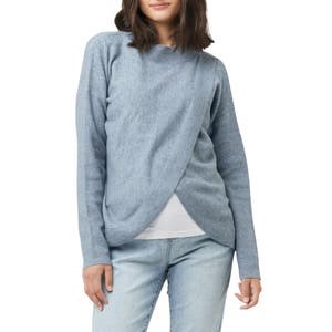 Демисезонный лонгслив для кормящих мам Desi от Ripe Maternity с ребристой отделкой и кросс-панелью 10043054