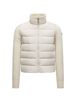 Демисезонный кардиган для девочек от Moncler с пуховым и шерстяным наполнителем, воротник-стойка 11016090