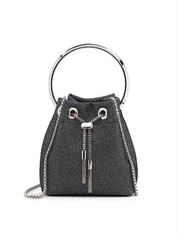 Jimmy Choo Сумка-bucket Bon Bon с декором, текстиль, 70% текстиль/30% латунь, размер 14 см x 15 см x 9 см 11022887