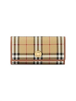 Burberry Элегантный кошелек Halton с клетчатым принтом и кожаной отделкой, 19,5 см x 10 см x 3 см 11019048