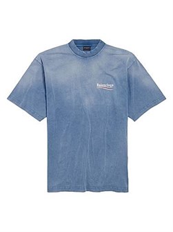 Футболка Balenciaga с коротким рукавом, стиле политической кампании, 100% хлопок, винтажный джерси 11008609