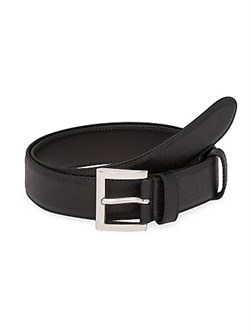 Prada Ремень из сафьяновой кожи с металлической пряжкой, высотой 3 см, сделанный в Италии 11011291