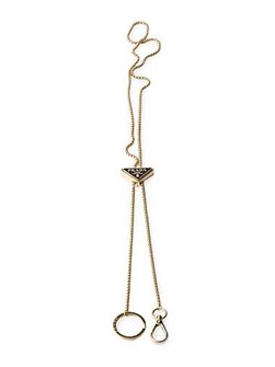 Prada Брелок из стали и латуни с эмалевым треугольным логотипом 11020213