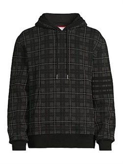 Клетчатый пуловер-худи Thom Browne с капюшоном на шнурках, кенгуру-карманом и длинными рукавами 11021893