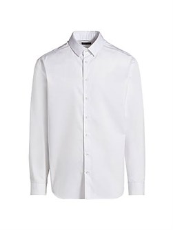 Мужская рубашка Giorgio Armani из качественного итальянского хлопка с длинными рукавами и защипами 11030166
