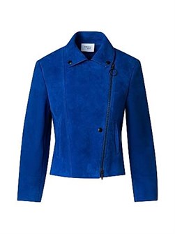 Кожаная байкерская укороченная куртка Akris punto с асимметричной застёжкой и облегающим силуэтом 11011128