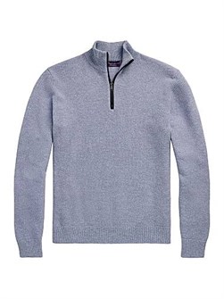 Пуловер с кашемировым полувером и замшевой отделкой от Ralph Lauren, 100% кашемир, сделано в Италии 11009149