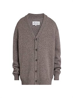 Кардиган из чистой шерсти Maison Margiela с глубоким V-образным вырезом и длинными рукавами, Италия 11012283