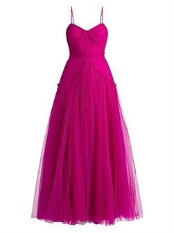 Платье с плиссировкой без рукавов от Zac Posen с декольте в форме сердечка и рюшами 11019939