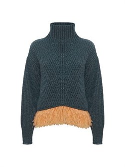 La Double J Лонгслив High Kick из мягкой смеси альпаки с перьевым кантом, Италия 11025290