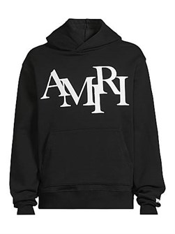 Худи Amiri из хлопка с капюшоном и длинными рукавами логотипом Staggered 11028302
