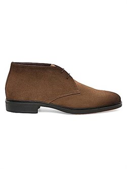 Классические ботинки Santoni из мягкой замши с круглым носком и шнуровкой 11017787