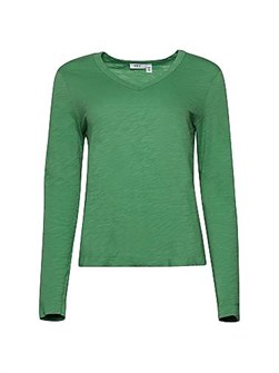 Лонгслив из 100% хлопка с V-образным вырезом и удобной посадкой Wilt, произведённый в США 11014940