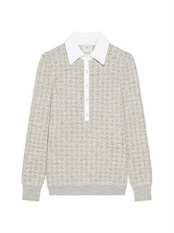 Поло Givenchy из джаккарда Monogram с длинными рукавами и приталенным кроем из 57% шерсти, произведено в Италии 11026830