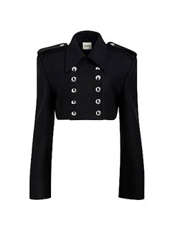 Короткая шерстяная куртка Khaite Leara с длинными рукавами и воротником, 75% шерсти 11017300