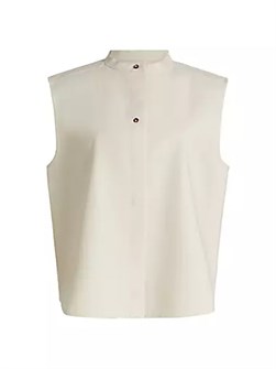 Блуза без рукавов Lino от LOULOU DE SAISON с бортовым воротником из 55% переработанного хлопка 11024695