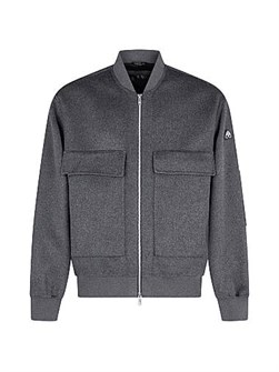 Бомбер Moose Knuckles из шерсти и кашемира с длинными рукавами и двойной молнией Alder 11012610