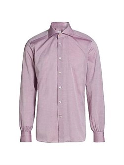 Рубашка Kiton из 100% хлопка Slim-Fit с классическим воротником и длинными рукавами, производство Италия 11013925