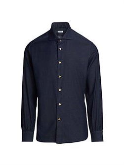 Мужская рубашка Kiton Slim-Fit из хлопка с пуговицами, 96% хлопка, 4% эластана, произведено в Италии 11013944