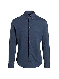 Лонгслив Giorgio Armani из эластичной ткани с пуговицами, 60% хлопок, Италия 11018006