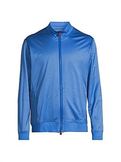 Хлопковая куртка Kiton Swim с стоячим воротником, длинными рукавами и боковыми карманами 11019056