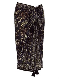 Парео с ботаническим принтом из 100% хлопка Magicsuit с кисточками и завязками 11014765