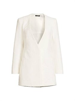 Блейзер Natori из коллекции Canvas с вышивкой, V-образным вырезом и длинными рукавами 11027527