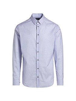Мужская рубашка в мини-клетку с кнопочным закрытием Giorgio Armani, 100% хлопок, произведено в Италии 11030207