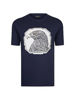 Футболка из хлопка Stefano Ricci с вышивкой в виде орла и логотипом, производство Италия 11021220