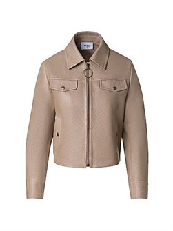 Кожаная куртка Akris punto с узором в горошек на молнии, 100% кожа 11018633