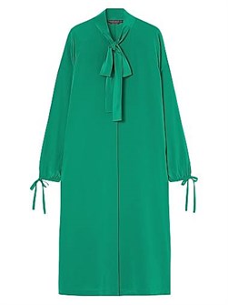 Шелковое креповое платье Norel с длинными рукавами и завязками от Marina Rinaldi 11026631