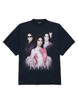 Футболка оверсайз Kim K от Balenciaga с короткими рукавами и принтом спереди, Португалия 11016268