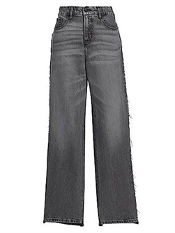 Джинсы средней посадки Good 90s Straight из денима с пятью карманами и потертостями, производство Good American 11022442