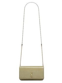 Saint Laurent Чехол для телефона из лакированной кожи Cassandre с плечевым ремнем и карманом 11018184