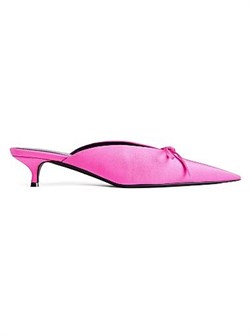 Балетки Balenciaga Knife с матовым спандексом и каблуком 40 мм, украшенные бантом 11016676